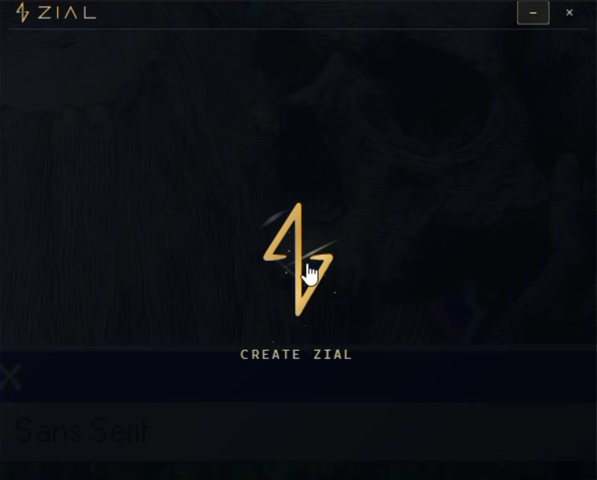 ZIAL radial command interface in the Create Zial workspace
